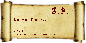 Barger Marica névjegykártya